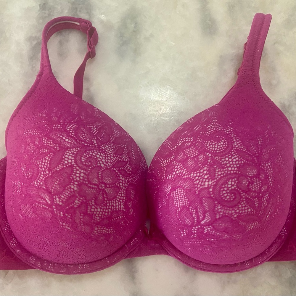 Cacique Lace padded push up Bra - Fuchsia